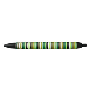 Stylo Noir Bandes blanches vert mignonne
