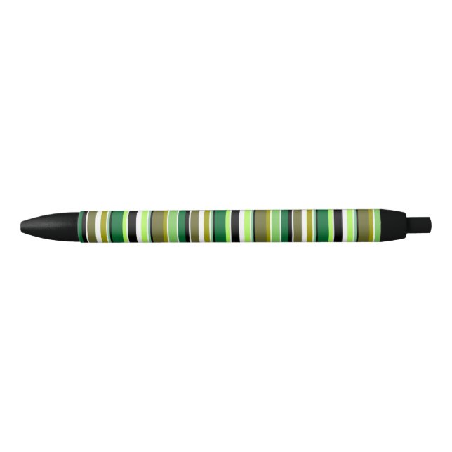 Stylo Noir Bandes blanches vert mignonne (Devant)