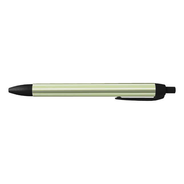 Stylo Noir Bandes de bonbons d'olive et blanc (Bas)