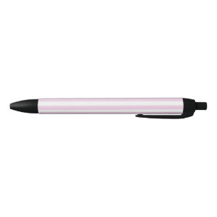 Stylo Noir Bandes de bonbons rose pâle et blanc
