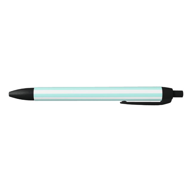 Stylo Noir Bandes de bonbons turquoise et blanche (Bas)