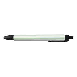 Stylo Noir Bandes de bonbons vert pâle et blanc