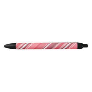 Stylo Noir Bandes roses de bonbons