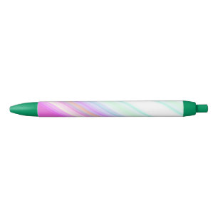 Stylo Noir Bandes roses et blanches chaudes