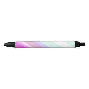 Stylo Noir Bandes roses et blanches chaudes
