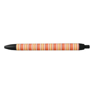 Stylo Noir Bandes rouges mignonnes orange