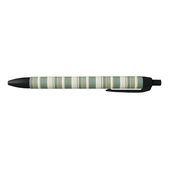 Stylo Noir Bandes vert olive (Bas)