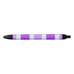 Stylo Noir Bandes violettes et blanches
