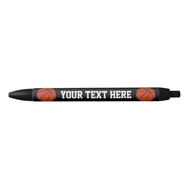 Stylo Noir Basketball Custom Team Name / Text Coach's Pens 🏀 (Devant)