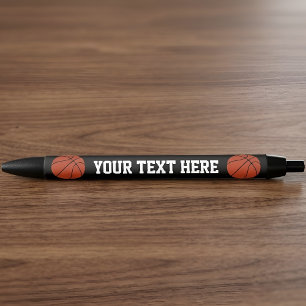 Stylo Noir Basketball Custom Team Name / Text Coach's Pens 