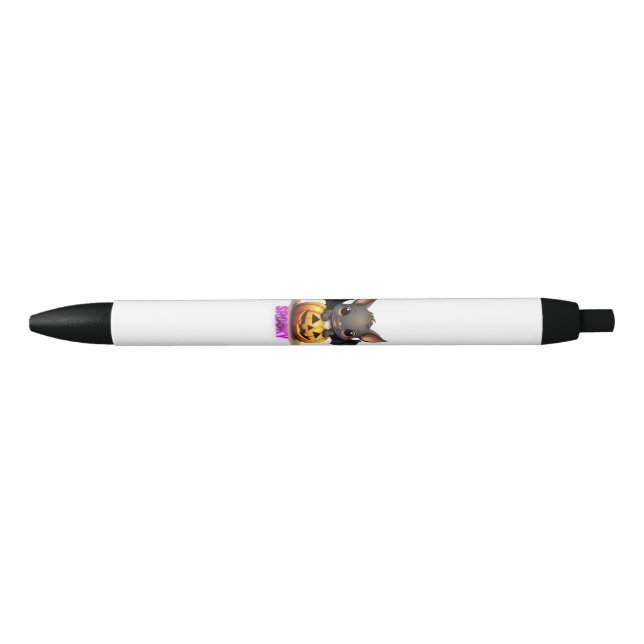 Stylo Noir Bat adorable sur Citrouille mignonne Halloween Déc (Devant)