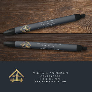 Stylo Noir Bâtiment Blue Home Construction Business