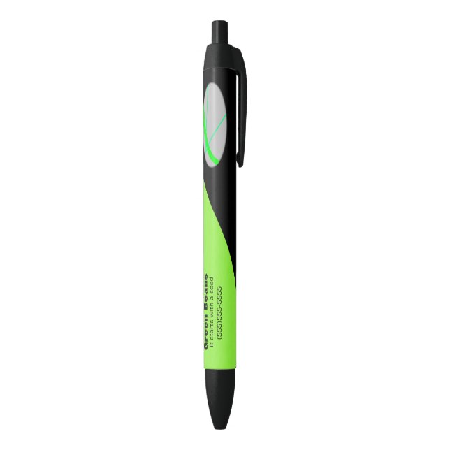 Stylo Noir Bean vert (Bas (Vertical))