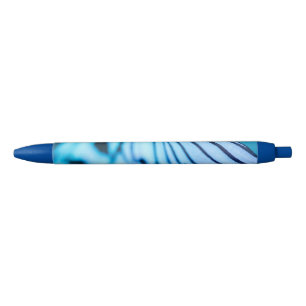 Stylo Noir Beau détail photo de l'aile Papillon Bleu