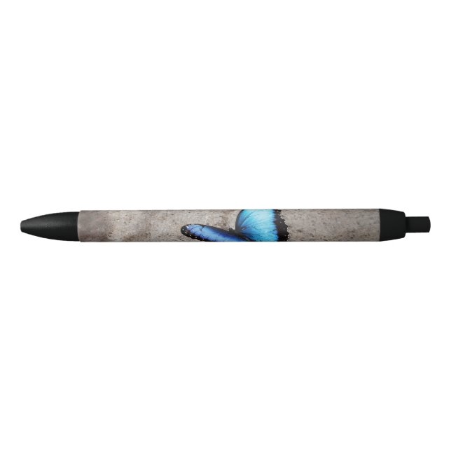 Stylo Noir Beau Papillon bleu (Devant)