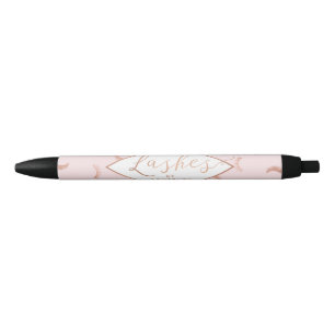 Stylo Noir Beaucoup de cils Motif rose/Rose or personnalisé