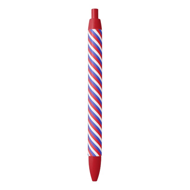 Stylo Noir Beaux traits bleus rouges et blancs (devant Vertical)