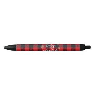 Stylo Noir Bébé Il fait froid dehors Rouge Plaid