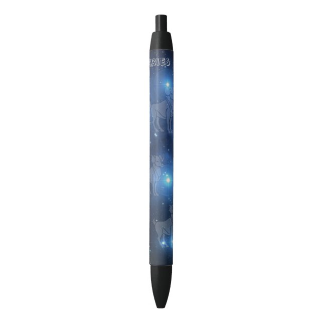 Stylo Noir Bélier transparent (devant Vertical)