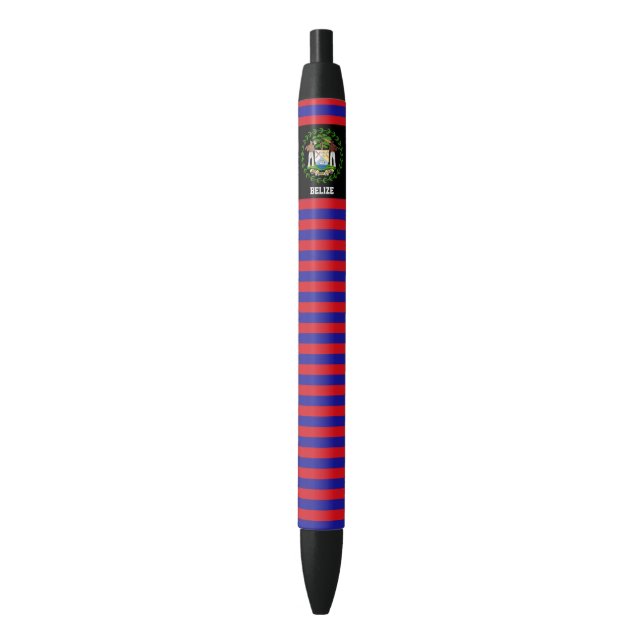Stylo Noir Bélize Drapeau mignon Patriotique (devant Vertical)