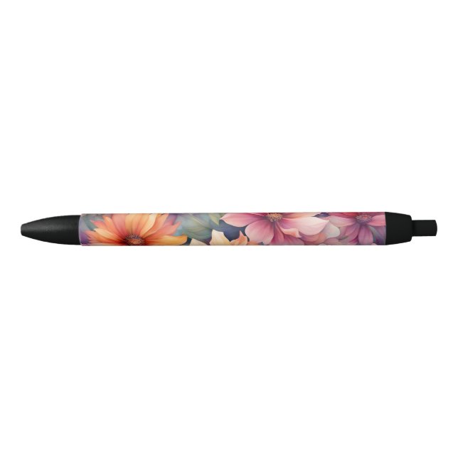 Stylo Noir Belle florale (Devant)