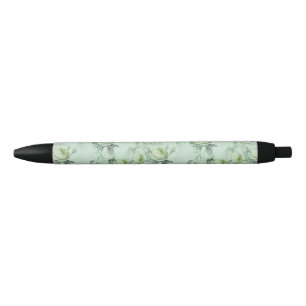 Stylo Noir Belle florale Vintage