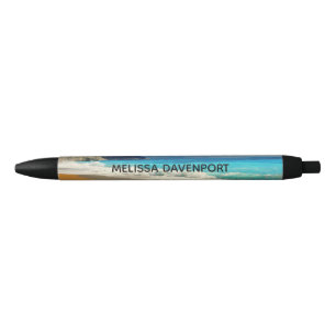 Stylo Noir Belle Turquoise Bleue Mer Tropicale Photographie