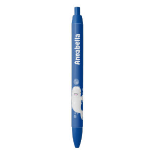 Stylo Noir Béluga mignon bulles dessin de dessin animé