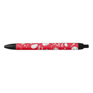 Stylo Noir Biologie schéma conception blanc et rouge