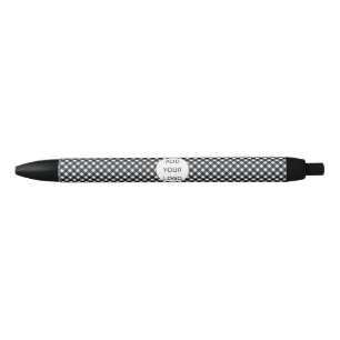 Stylo Noir Black Check Buffalo Plaid Motif Logo d'entreprise
