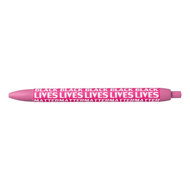 Stylo Noir Black Lives Matt rose chaud motif de typographie (Devant)