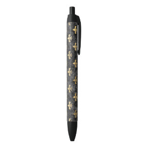 Stylo Noir Black Velvet Fleur De Lis Mardi Gras Orléans