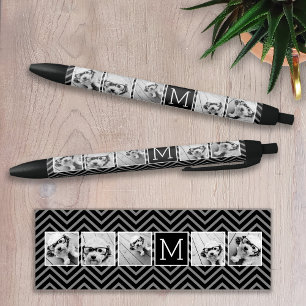 Stylo Noir Black White Instagram 5 Photo Collage Monogram