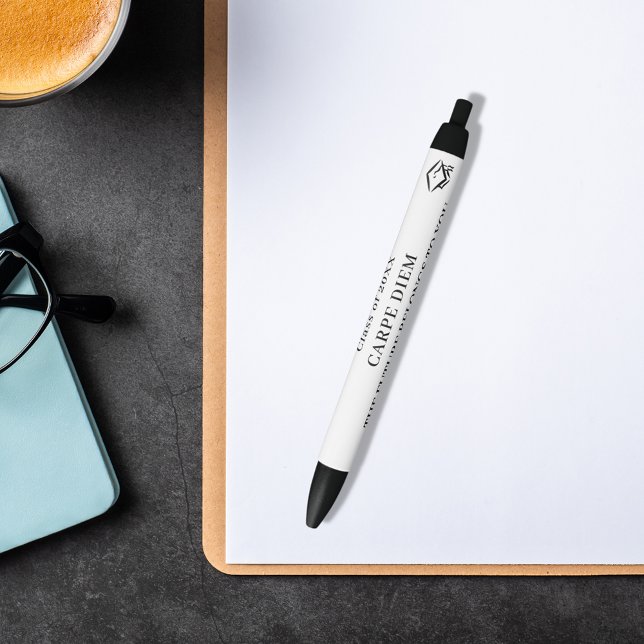 Stylo Noir Blancs noir, citation de graduation (Créateur téléchargé)