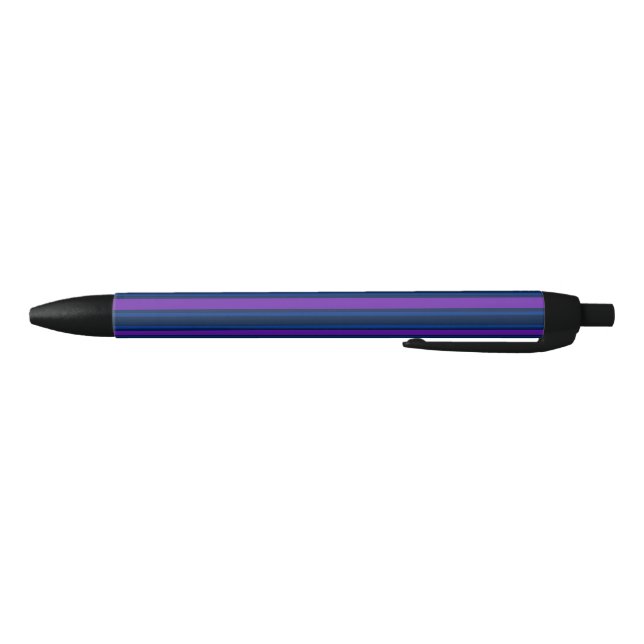 Stylo Noir Bleu et violet bonbons rayés (Bas)