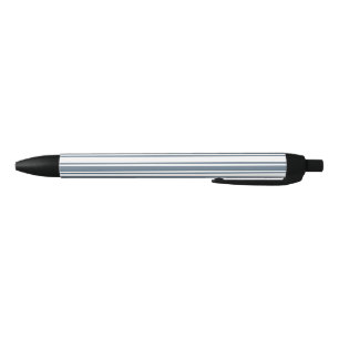Stylo Noir Bleu gris et blanc rayures de bonbons