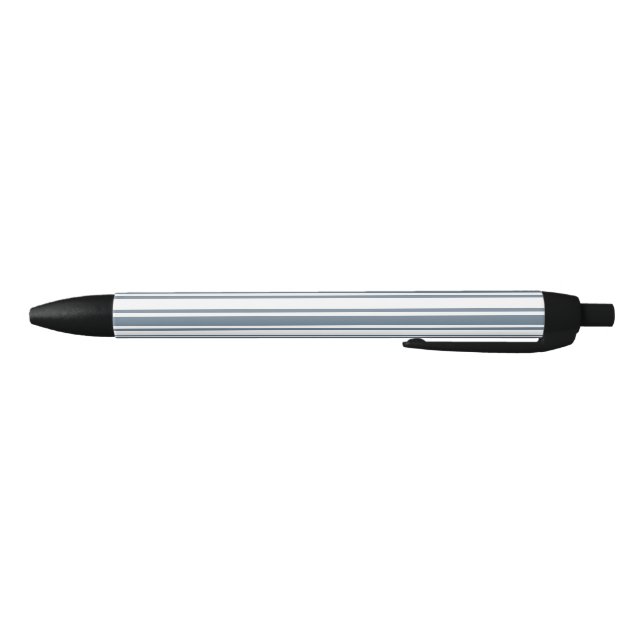 Stylo Noir Bleu gris et blanc rayures de bonbons (Bas)