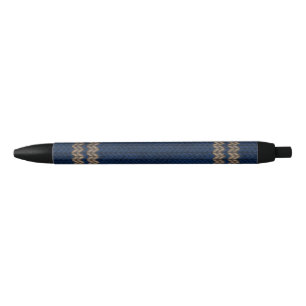 Stylo Noir Bleu Knit-look Motif de bande