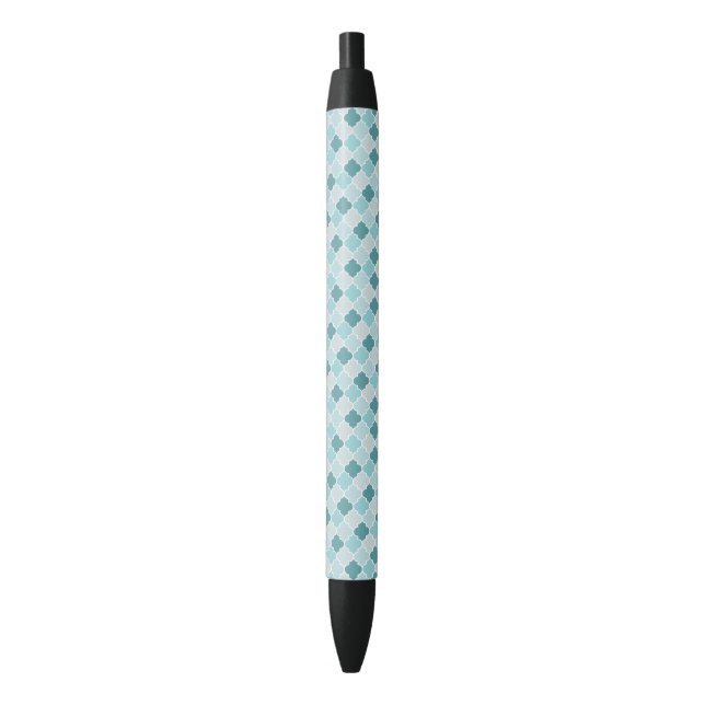 Stylo Noir Bleu Marocain Trellis, Lattes, Quatrefoil (devant Vertical)