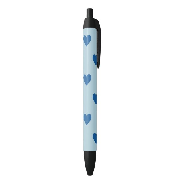 Stylo Noir Bleu mignon simple Motif de coeur (Bas (Vertical))
