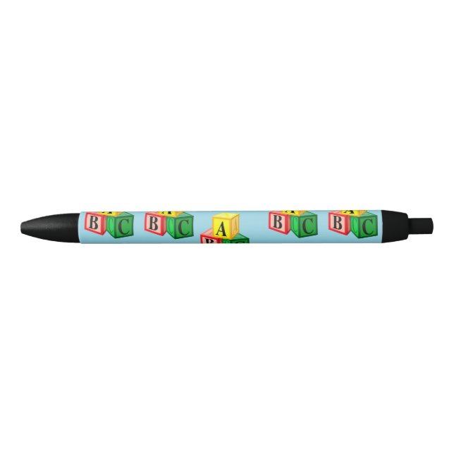Stylo Noir bloc alphabétique abc (Devant)