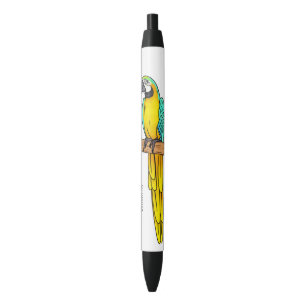 Stylo Noir Blue-and-yellow macaw bird cartoon illustration
