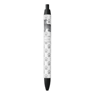 Stylo Noir Blue English Staffie Cute Cartoon Chien & Nom
