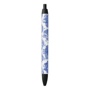 Stylo Noir Blue Willow Animal Rabbit Cerf Fox Bird Toile