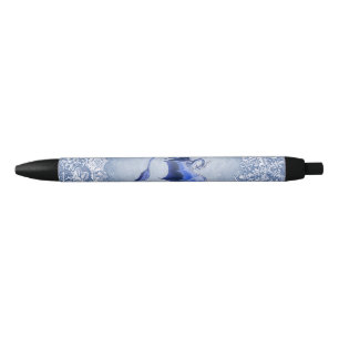 Stylo Noir Blue Winter Dragon Imaginaire Nature Art