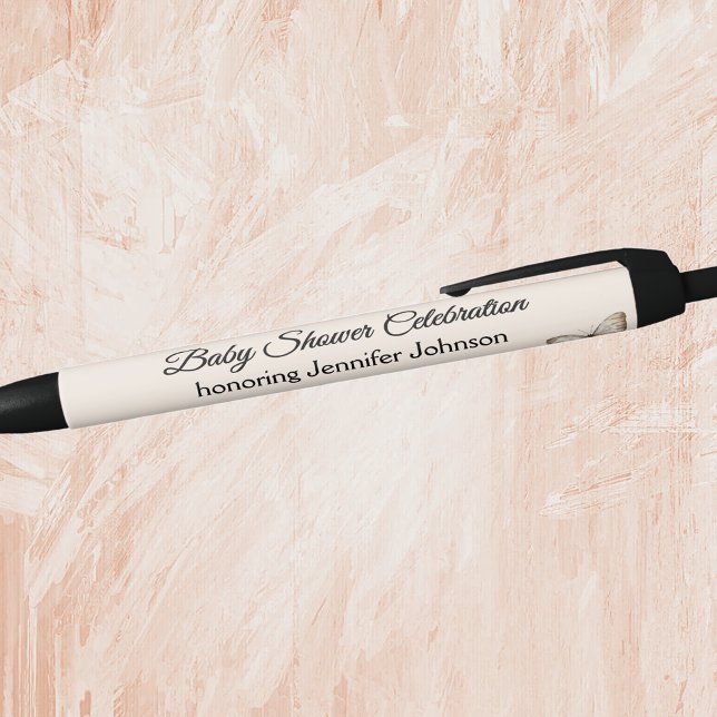 Stylo Noir Boho Baby shower neutre genre favorise l'encre noi (Créateur téléchargé)