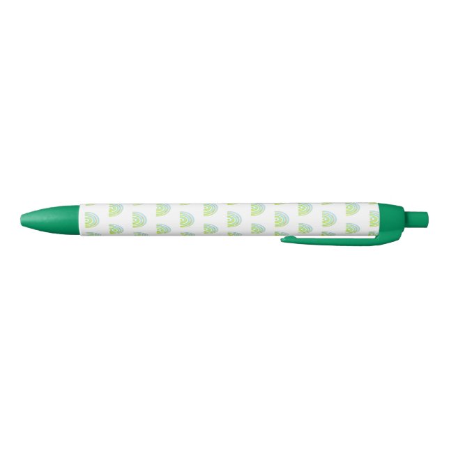 Stylo Noir Boho Chic Green Motif arc-en-ciel (Bas)