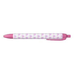 Stylo Noir Boho Chic violet Motif arc-en-ciel