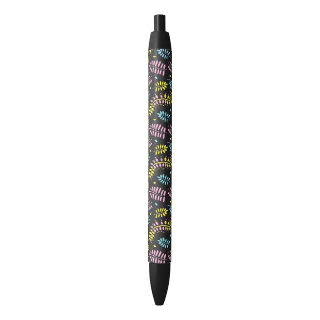 Stylo Noir Boho Ferns-Bold (devant Vertical)
