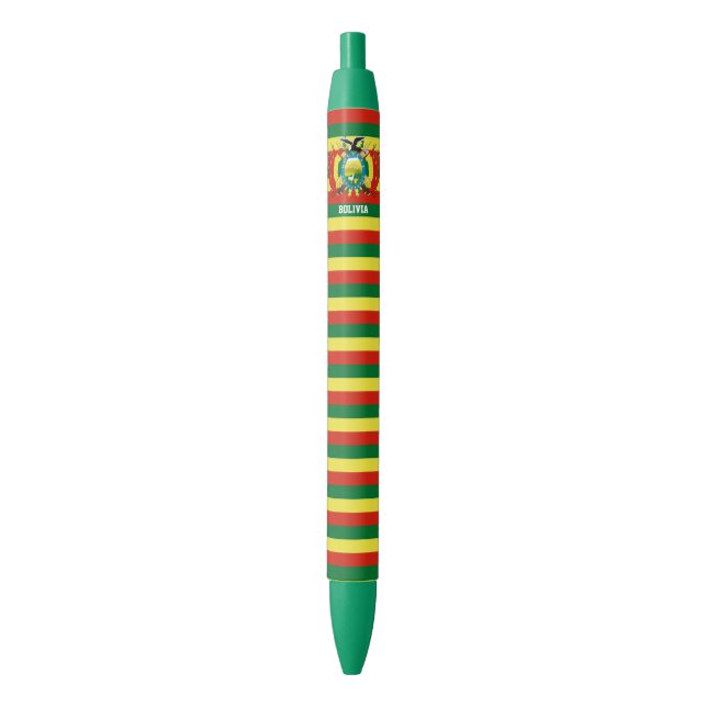 Stylo Noir Bolivie Drapeau mignon patriotique (devant Vertical)